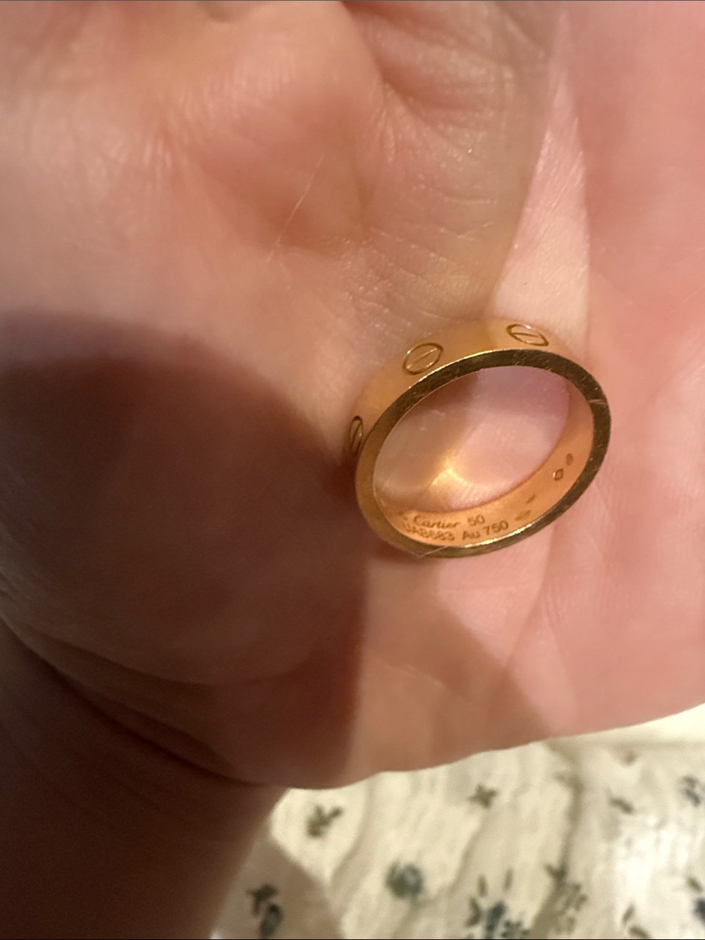 Ladies Cartier Gold Love Ring with Diamond - Picture 3 of 10